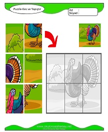 Puzzle Kes Yapıştır Çalışma Sayfaları